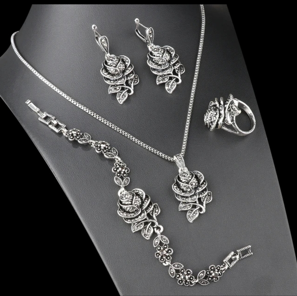 Hand Crafted Jewelry - Turkish Vintage Style Jewelry Set forWomen,NEW,4Pcs,Size7,8,9WeddingHandmadeGift